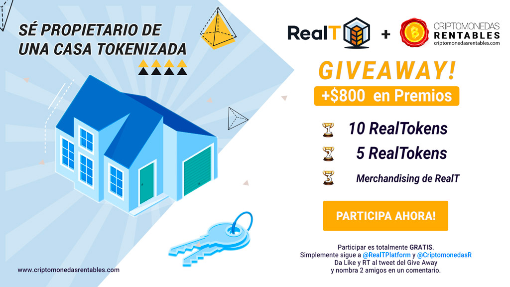 RealT Giveaway: +$800 en Premios | Sé propietario de una casa tokenizada en USA lista